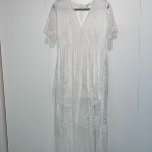 Elegant White Sheer Maxi Dress